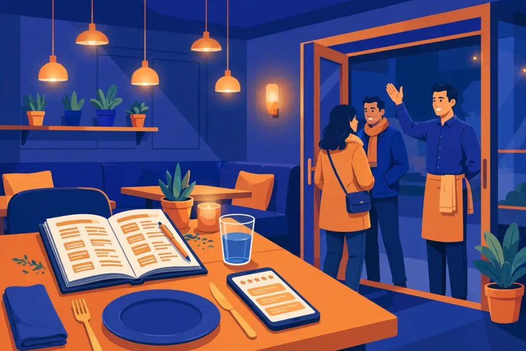 Restaurant owner viewing guest profiles and loyalty offers on a restaurant CRM software dashboard